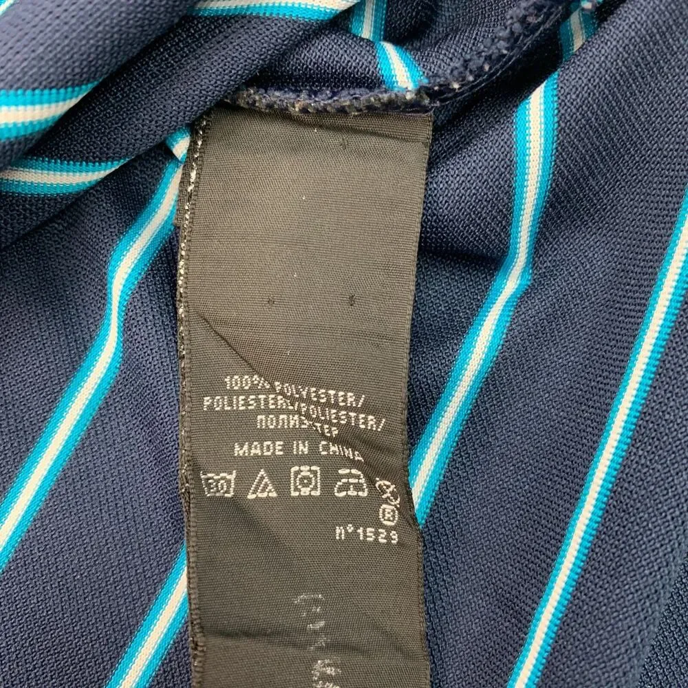 Ralph Lauren RLX Polo Shirt Mens XL Extra Large Navy Blue Striped Lightweight